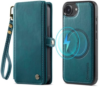 CaseMania Bookcase hoesje geschikt voor iPhone 17e/16e - Effen Groen - Kunstleer - XXL Bergruimte - Portemonnee met 10 Vakjes voor Pasjes