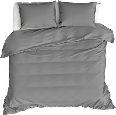 Moodit Dekbedovertrek Basil Grey - Lits Jumeaux - 240 x 220 cm - Katoen
