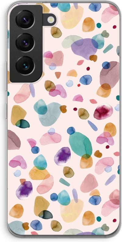Case Company® - Hoesje geschikt voor Samsung Galaxy S22 hoesje - Terrazzo Memphis - Soft Cover Telefoonhoesje - Bescherming aan alle Kanten en Schermrand