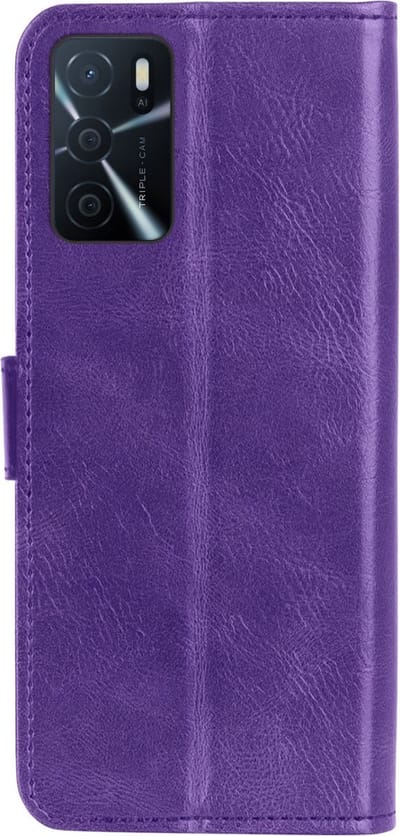 LuxeBass Hoesje geschikt voor Oppo A16 - Boekhoesje - Paars - Portemonneehoesje gsm hoesje - telefoonhoes - telefoonhoesjes