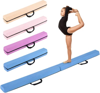 COSTWAY Evenwichtsbalk, 210 cm, opvouwbare gymnastiekbalk, gymnastiekbalk, antislip, balansbalk tot 73 kg, draagbare balk met draaggrepen, gymnastiek balansbalk voor thuis gymnastiek