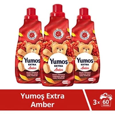 Yumos Extra Geconcentreerde Wasverzachter Amber 3x1440 ml – Tot 180 Wasbeurten – Langdurige Geur & Zachte Was