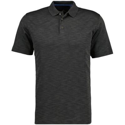 Ragman Polo Soft Knit Fine Stripe Flame Design Leisteen / male