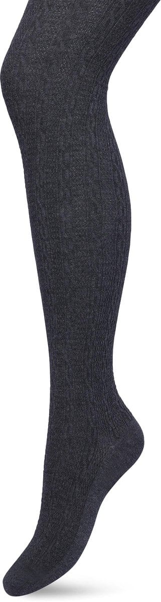 Bonnie Doon Bio Kabel Maillot Dames Antraciet maat S/M - Ingebreid Kabel patroon - Biologisch Katoen - Uitstekend draagcomfort - Classic Cable Tights - OEKO-TEX - Gladde Naden - Klassiek - Donkergrijs - Anthracite Heather - BP211903.105