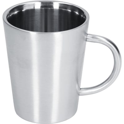 Tasse à café en acier inoxydable de 350 ml, double paroi isolante, style chope à bière ou tasse à eau, pour la maison L gray