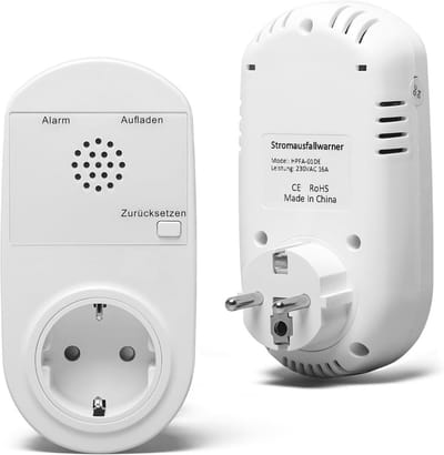 Stroomuitvalalarm met LED-display en instelbare 80 dB sirene, werkt op oplaadbare batterij - ideaal voor koelkasten, vriezers, pompen en aquaria