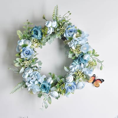 Guirlande de Simulation de Fleurs Artificielles en Plastique Décoration Murale de Porte Intérieure Type 2 gray