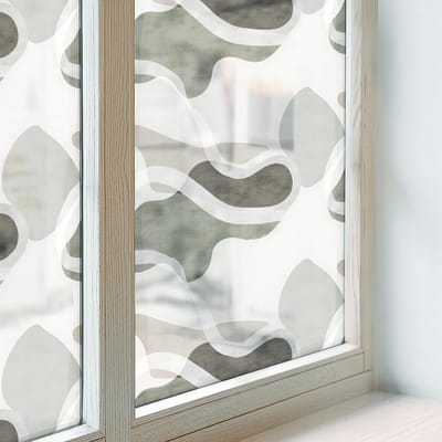 Coloray Privacy Folie Raam - Organisch patroon Anti inkijk Folie - 50x100 cm - Wit Privacy Folie Raam - Raamfolie Tegen inkijk Glas in Lood - Voor de woonkamer, slaapkamer en kantoor - Raamfolie Zonwering