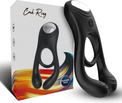ARMONY - VEYRON DOUBLE VIBRATOR RING TOY FOR COUPLES BLACK | COCKRING | VIBRERENDE COCKRING | PENISRING | VIBRERENDE PENISRING | SEX TOYS VOOR KOPPELS | SEX TOYS VOOR MANNEN | SEKSSPEELTJES VOOR KOPPELS | SEKSSPEELTJES VOOR MANNEN | SEX TOYS