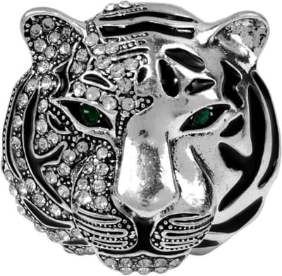 Zelto-Broche-Luxe Tijger- Tijger-Zilverkleur-Zelto-Broche