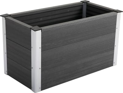 Outsunny Plantenbak bloemenkuip terras balkon weerbestendig grijs zonder bodem buiten 845-227V01