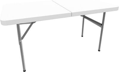 Opvouwbare Tuintafel HDPE Wit Midden Inklapbaar 122x61 cm