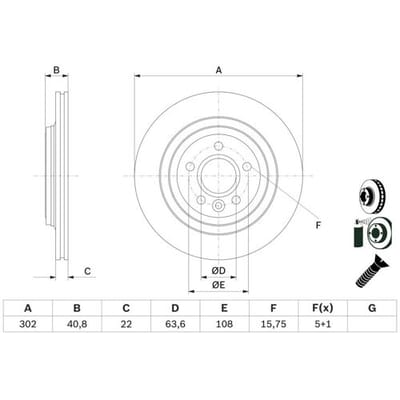 Remschijf BOSCH 0 986 479 E85