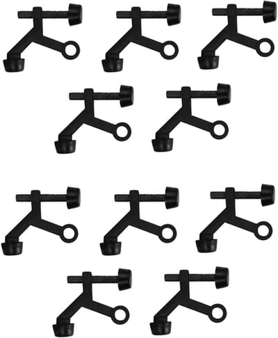 Deurstopper Set - Deur Bumpers - Bescherming Deuren - Verstelbaar Scharnier - 17 x 8 x 4 cm - Zwart