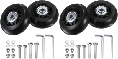 4 stuks Kofferwielen Reservewielen 60x24mm PU Lagerwielen voor Trolley en Bagage