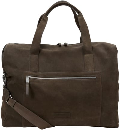 Marc O'Polo Leren reistas schoudertas Joris Weekender Dark Nickle bruine