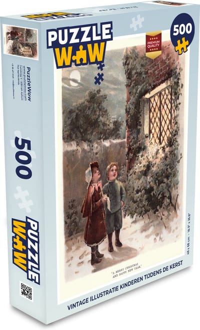 Puzzel Portret Kerst - Winter - Vintage - Legpuzzel - Puzzel 500 stukjes - Kerst - Cadeau - Kerstcadeau voor mannen, vrouwen en kinderen
