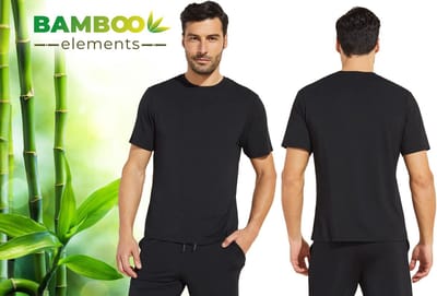 Bamboe T Shirt Heren - Zwart - Regular Fit - Casual Heren T Shirt - Bamboo - Ronde Hals