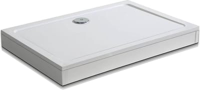 Serie Daisy - Douchebak - Wit - 120x90 - Rechthoek Hoog - Polystone - Incl. Potenset en Afneembaar Paneel - Excl. Sifon Daisy