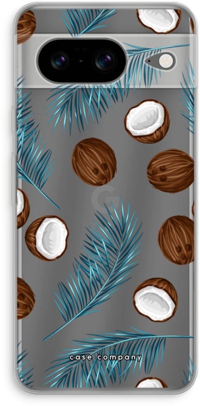 Case Company® - Hoesje geschikt voor Google Pixel 8 hoesje - Kokosnoot - Soft Cover Telefoonhoesje - Bescherming aan alle Kanten en Schermrand
