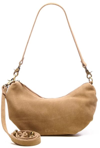 Chabo Bags -Bobby Banana Bag - Crossbody - Shoulderbag - Suede - Sand