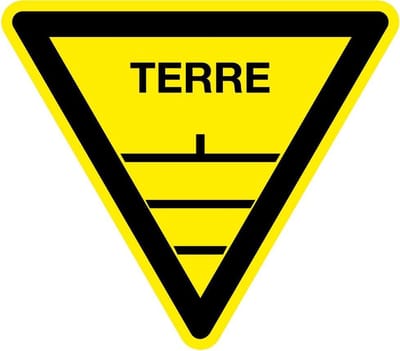 Waarschuwingssticker terre 200 mm