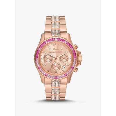 Montre Michael Kors Oversized Everest Pavé Ton Or Rose MK7211 rose or
