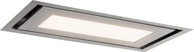 Klarstein Kookplaat Remy Brilliant Edition eilandafzuigkap, 90 cm, 586 m³/h, 230 W, afstandsbediening, LED lamp: 3 Helligkeitsstufen tot zu 6500 Kelvin, Fettfilter, afzuiging en recirculatie, zilver - 50 cm - voor Keuken - Touch - RVS