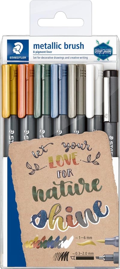 Brushpen staedtler metallic etui à 7 kleuren | Etui a 7 stuk | 180 stuks