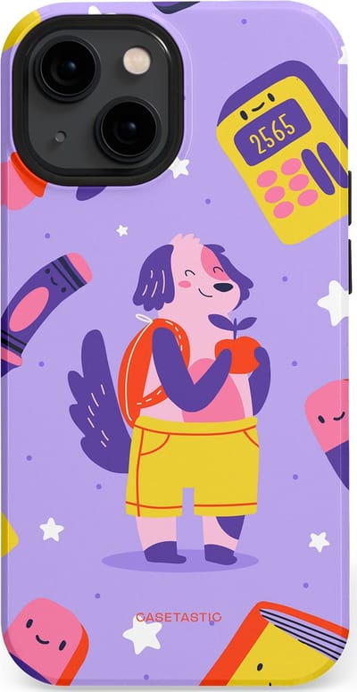 Casetastic hoesje geschikt voor Apple iPhone 13 mini - MagSafe - Dubbellaagse bescherming - Tussen boeken en sterren - Fashion Case - Lavendel Geel