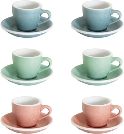 Loveramics Egg Espresso 80ml Color Mix - 6 kop & schotels (3 kleuren, Mineral colors)
