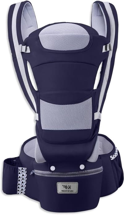 Babydraagzak - Heupdrager - Baby Dragen - 3-in-1 Design - 0-48 Maanden - Donkerblauw