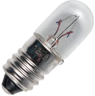Signaallamp E10 12V 2W - 166 mAh - Per stuk - T10 Gloeilamp Ø10mm - 28mm - 2500K - Dimbaar