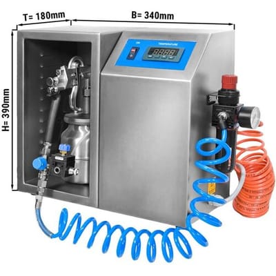 GGM Gastro Schokoladen-Spritzmaschine - Spraychoc Sprühsystem - 1 Liter - 550 Watt Zilver