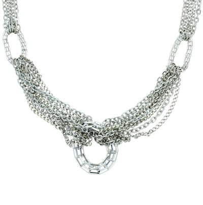Behave - Zilverkleurige ketting met ronde ringen - 48 cm