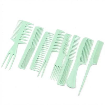 Mintgroen kam set – 8 delige haar kammen set voor dames en heren – kunststof styling kammen met brede en fijne tanden – lichtgewicht kammen set voor dagelijks gebruik