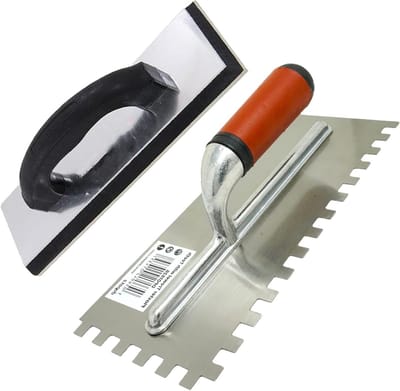 Tegelzetter Gereedschap Set - Lijm Troffel Grout Float - Tegels Plaatsen - Getande Randen Gelijkmatige Spreiding - 280mm x 125mm
