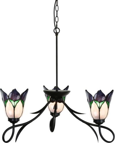 3 lichts Kroonluchter Lovely Flower Purple - Art Deco Trade
