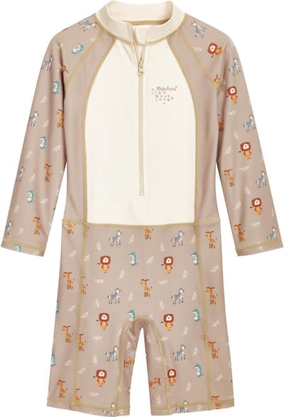Playshoes kinderzwempak met UV-bescherming, wilde dieren, korte mouwen 461453