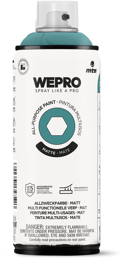 Spuitbus Groen Cenote Mat MTN WEPRO ALL-PURPOSE PAINT 400ML MAT CENOTE GREEN
