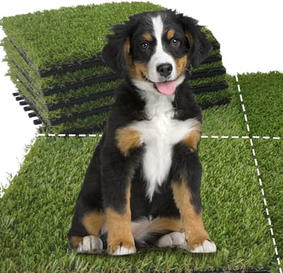Set van 9 Kunstgrastegels voor Honden - In elkaar Grijpend, 30,5 x 30,5 cm - Zelfdoorlatend Kunstgras voor Balkon en Terras