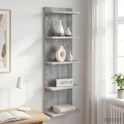 vidaXL - Wandplank - Grijs - Sonoma - 30 - x - 15 - x - 100 - cm - Bewerkt - hout