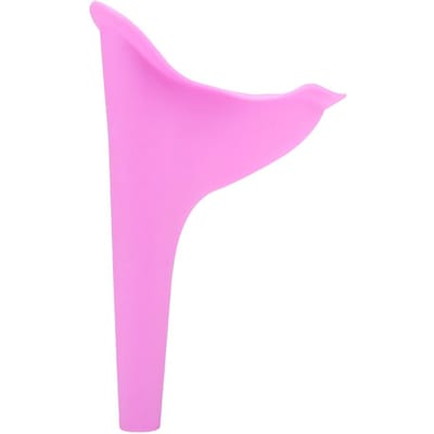 Nieuwe vrouwelijke reis- en kampeertoiletaccessoires voor buiten, draagbare urinoirtrechter (Roze) roze