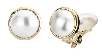Traveller Clip Oorbellen - Oorclips Dames - Goudkleurig - Parels - 10 mm - Wit - 113364