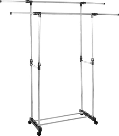 Springos Kledingrek - 2 - Delig -Schoenenrek - Aluminium - Kunststof - 45x150x155 CM