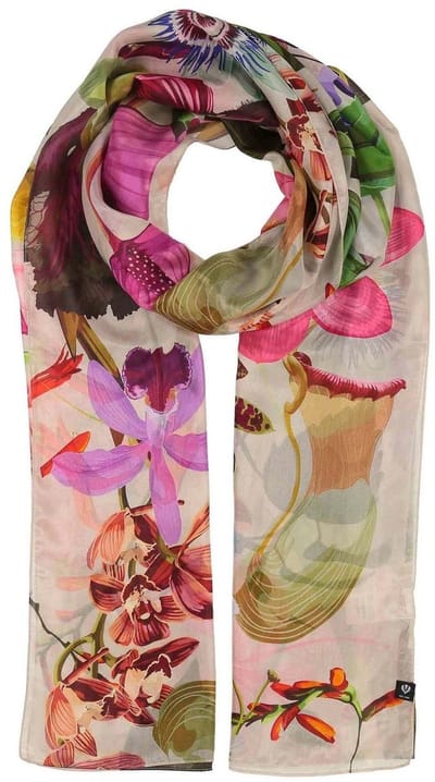 FRAAS sjaal Silk Stole With XL Floral Print Champaign Powder veelkleurig