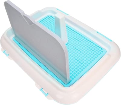 Honden Toilet - Puppy Plasbak - Zindelijkheidstraining - Met Muur - 46 cm - Blauw