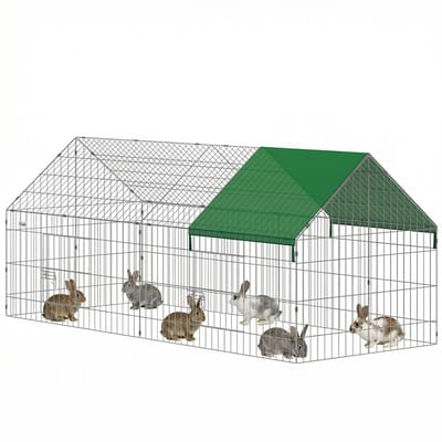 PawHut Kooi voor kleine dieren-Staal, Oxford-stof-180L x 75B x 75H cm-Groen