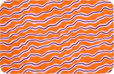 WC mat 60x40 cm - Antislip - Retro - Golvend - Oranje - Toiletmat - Vloermat - Douchemat - Toilet tapijt - Toiletmatten