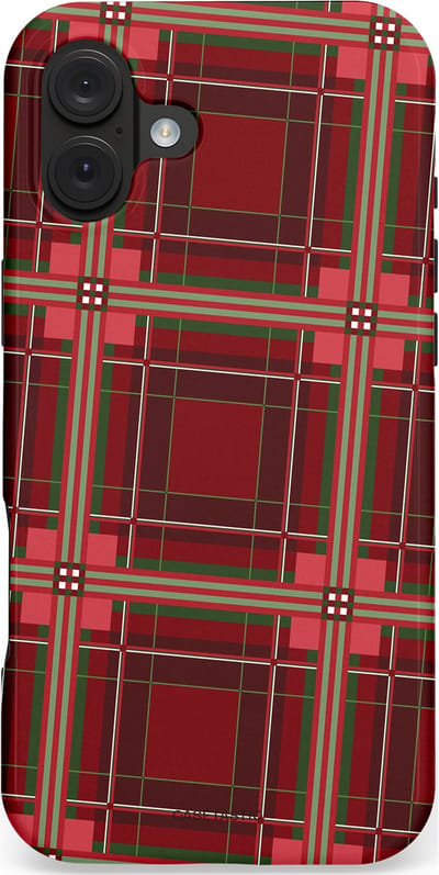 Casetastic hoesje geschikt voor Apple iPhone 16 Plus - MagSafe - Dubbellaagse bescherming - Schots Ruit Rood - Tartan Royal Stewart Plaid - Fashion Case - Bordeaux Taupe Donkergrijs